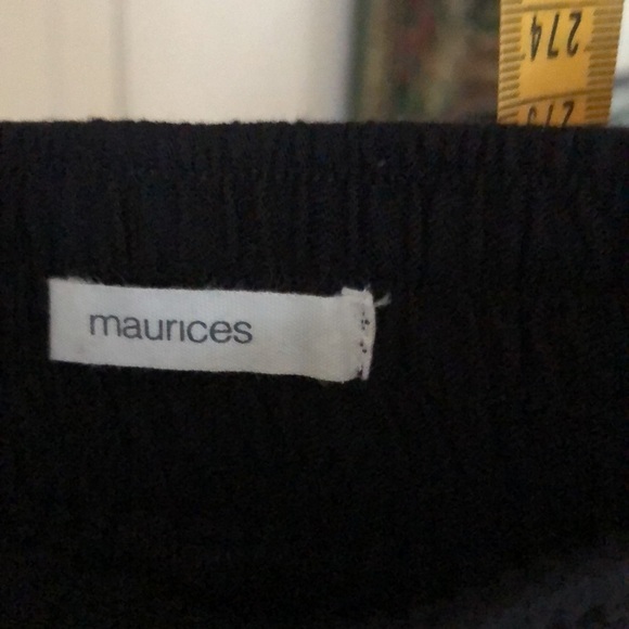 Maurices size X-Small black cropped wide leg high slit pants 100% cotton NWT - Picture 9 of 16
